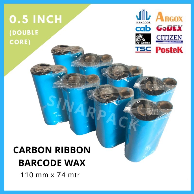 Jual Barcode Ribbon Wax 110mm X 74m (Face Out) Thermal Transfer Ribbon ...