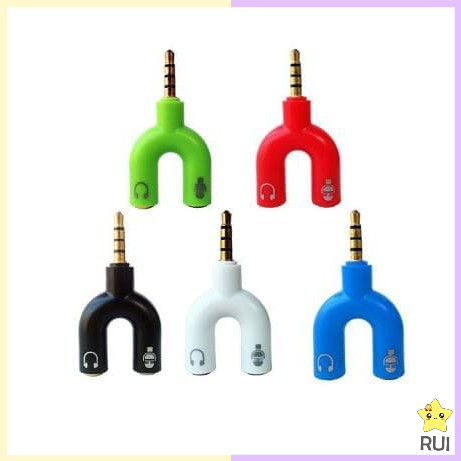 Jual RUI Audio Splitter U Shape Male to Dual Female Jack 3.5mm Smule ...