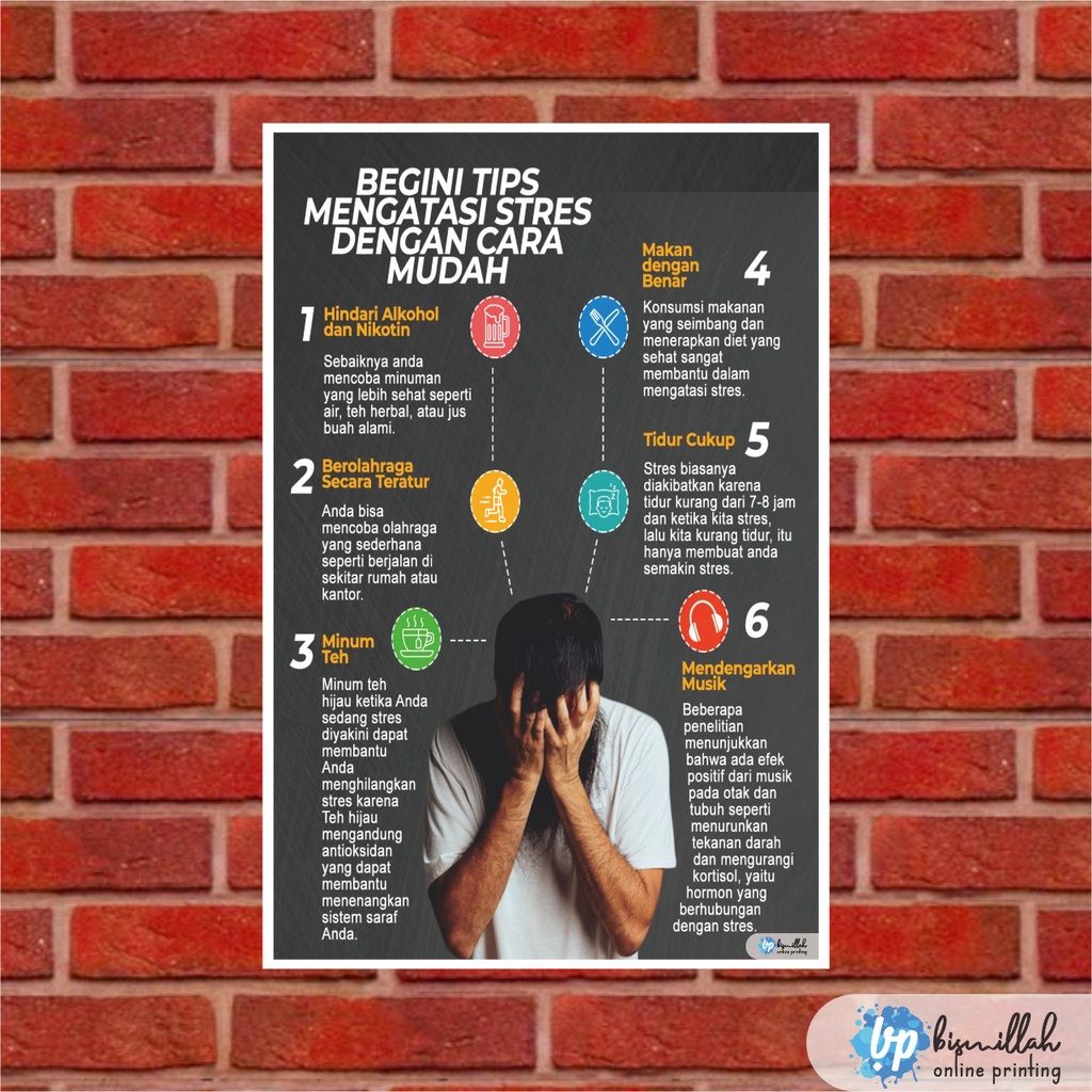 Jual Poster Kesehatan Begini Tips Mengatasi Stress Dengan Cara Mudah ...