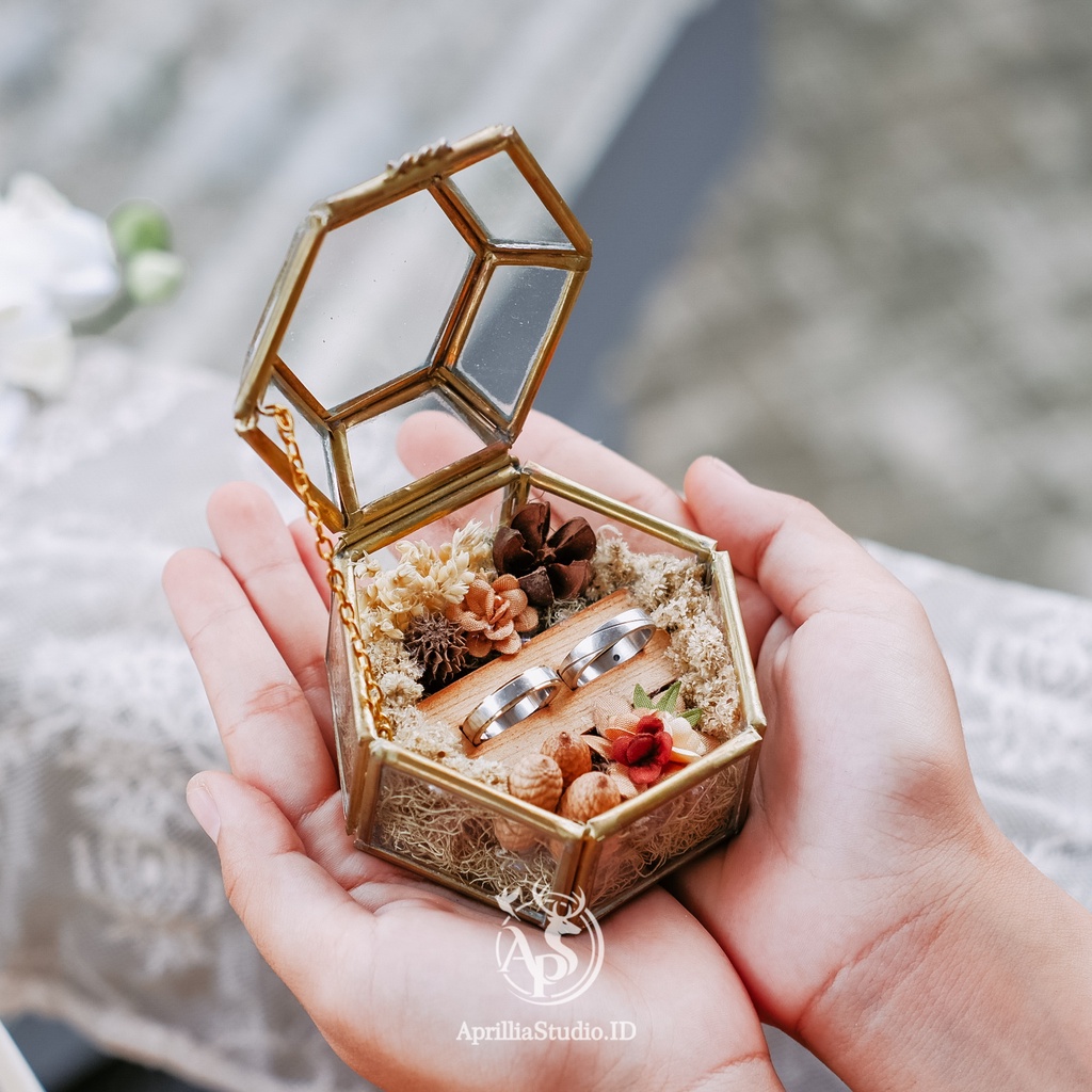 Jual RING BOX TEMPAT CINCIN LAMARAN GLASS BOX RUSTIC AESTHETIC Shopee