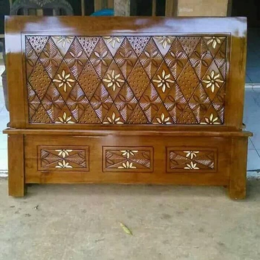Jual dipan tempat tidur minimalis kayu jati | Shopee Indonesia