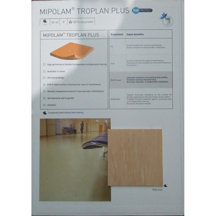 Jual Vinyl Homogeneous Gerflor - Mipolam Troplan Plus | Vinyl roll Anti ...