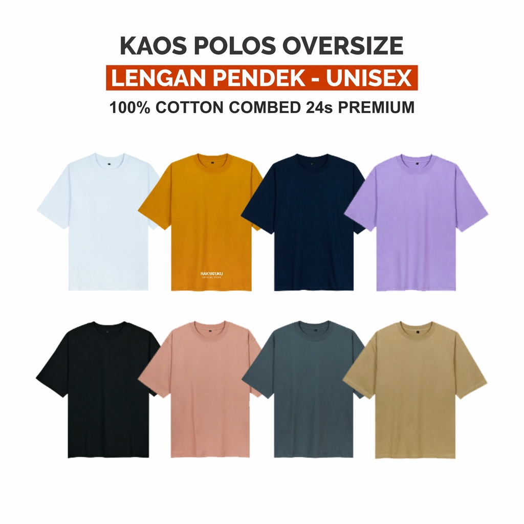 Jual Kaos Polos Oversize Wanita Pria Unisex Premium Shopee Indonesia