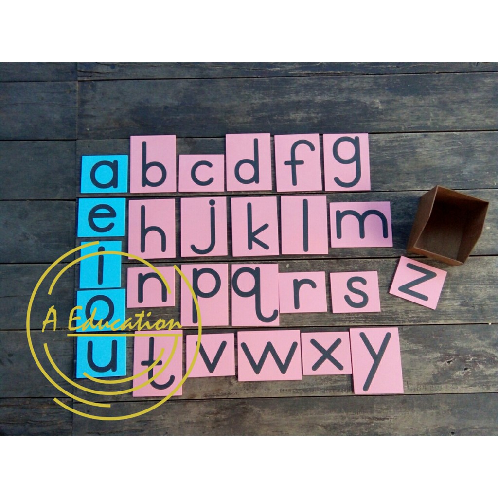 Jual Montessori Huruf Raba Huruf kecil sand paper letter Ukuran Besar ...