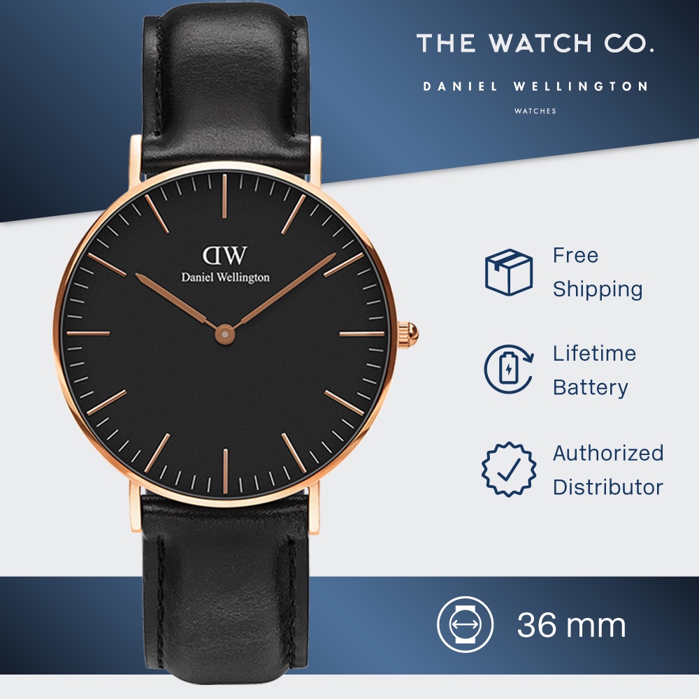 Jual Daniel Wellington Classic Black Sheffield Rose Gold 36mm 04