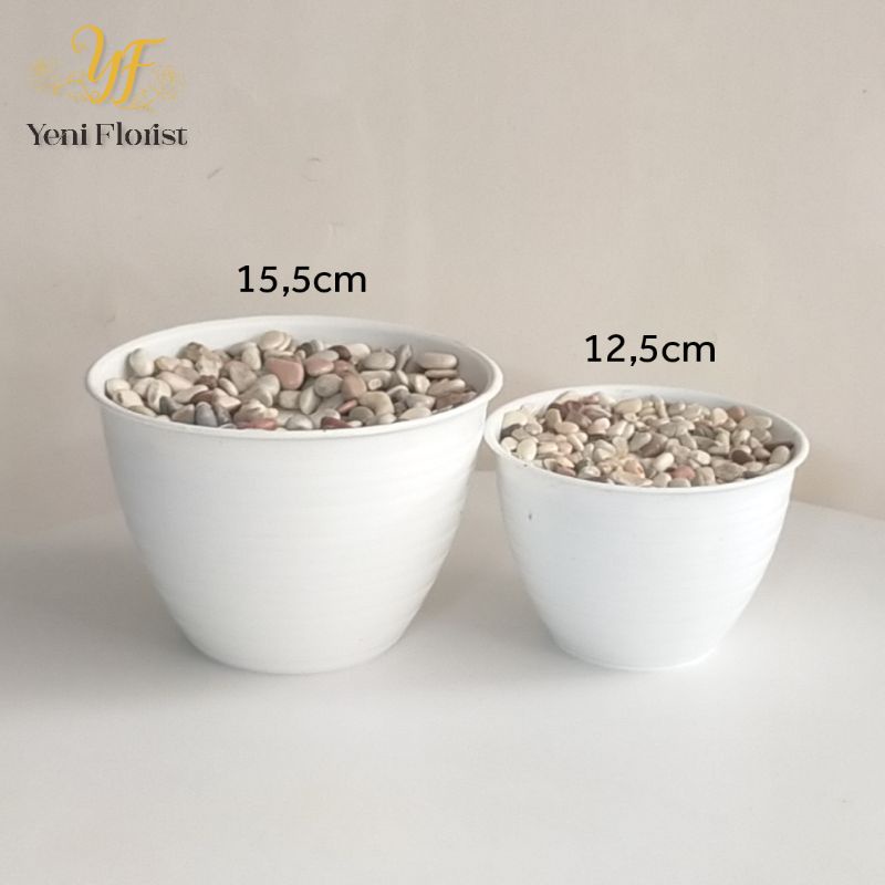 Jual pot tawon+busa+batu 15,5 dan 12,5cm 18cm 21cm pot bunga vas bunga ...