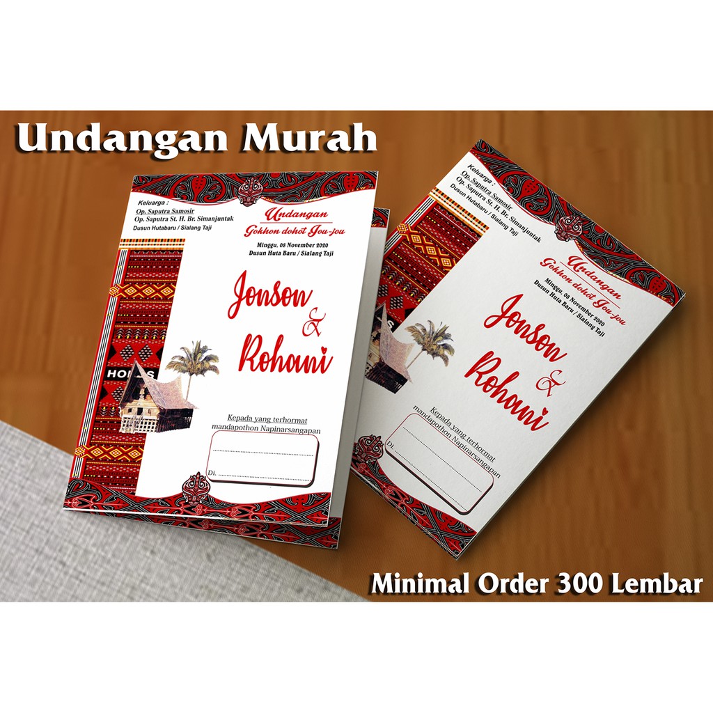 Jual Undangan Pernikahan Adat Batak Murah Cetak Undangan Adat Cantik Shopee Indonesia 1950