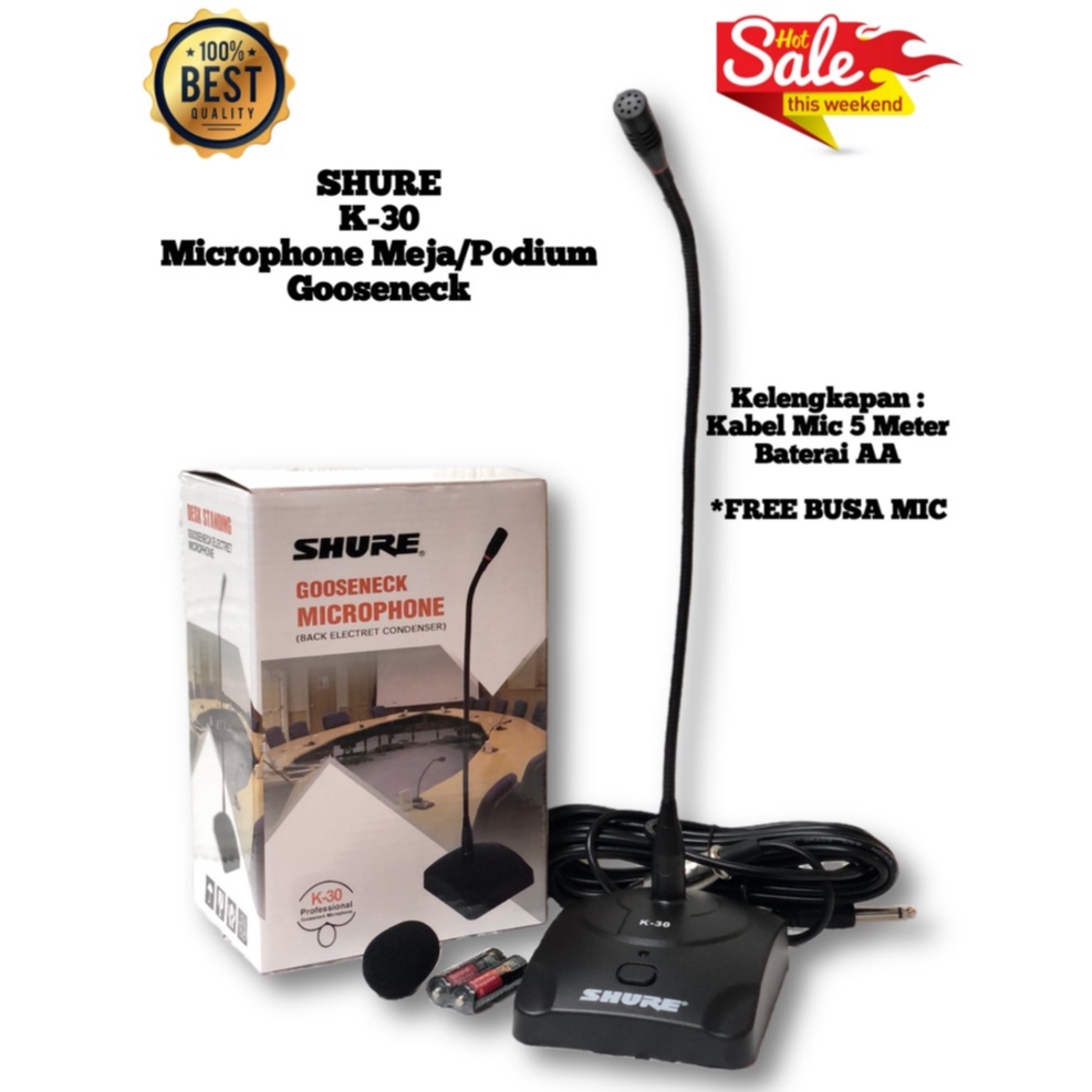 Jual Microphone Meja Podium Shure K Gooseneck Shopee Indonesia