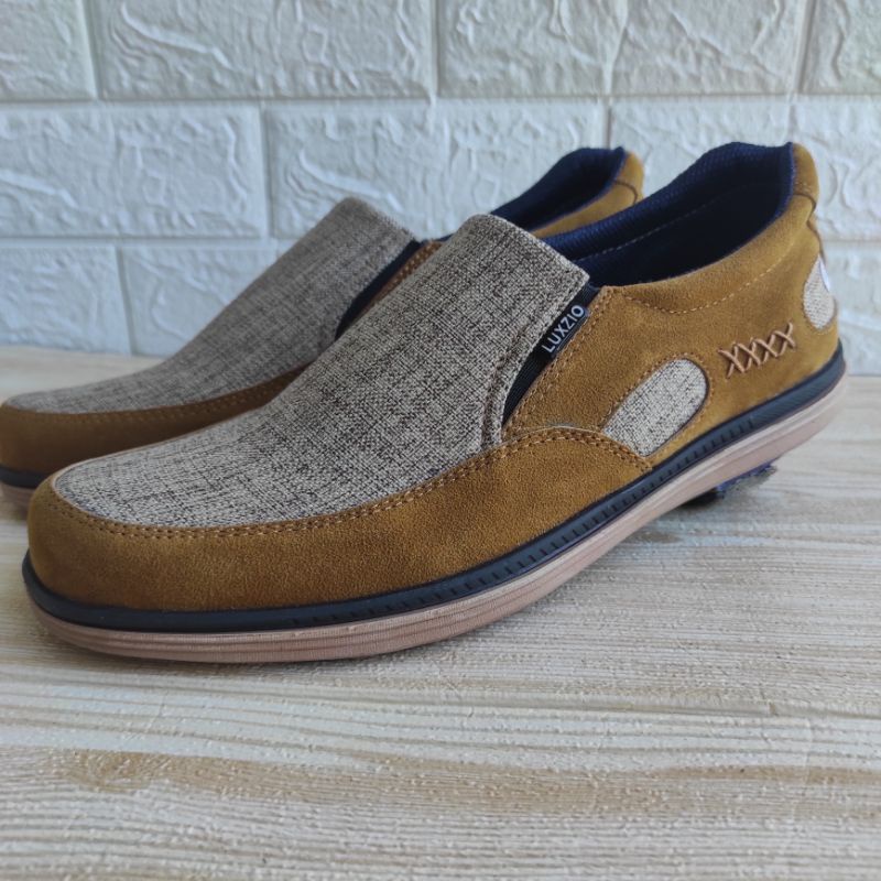 Jual Sepatu Pria Kulit Slip On Sintetis Premium Kasual Cowok Sol Karet