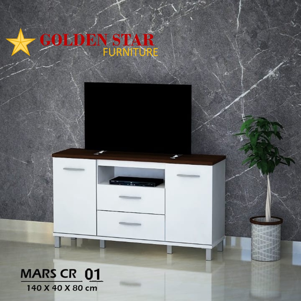 Jual Meja Rak TV lemari kabinet Mars CR 01 Buffet Minimalis Putih ...
