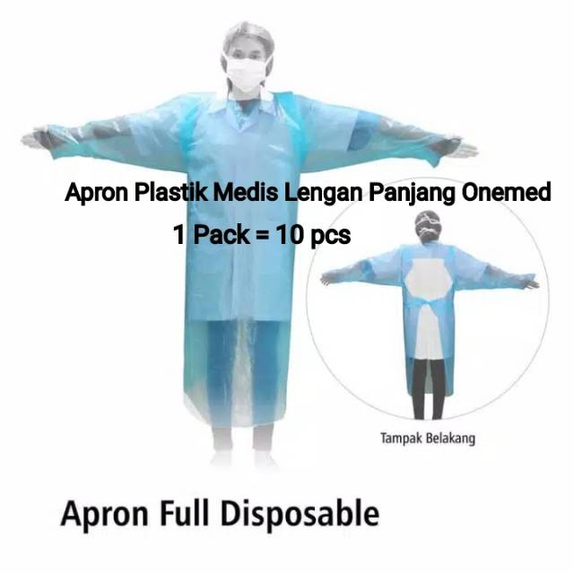 Jual Apron Plastik Medis Lengan Panjang Onemed Pack Isi Pcs