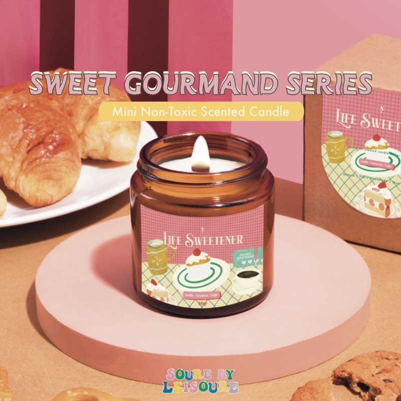 Jual Mini NonToxic Scented Candle 100gr Sweet Gourmand Series