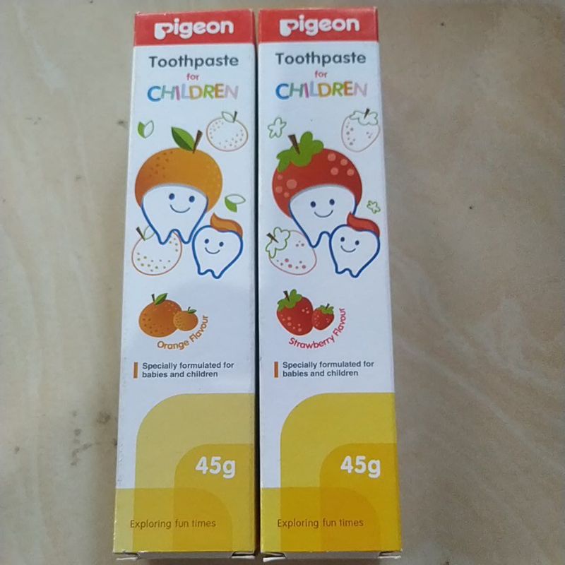 Jual PIGEON Toothpaste Strawberry 45gr dan orange 45gr | Shopee Indonesia