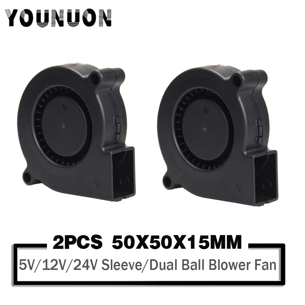 thumbnail image 2 of 2x DC 5015S 12V 50x15mm Turbine Brushless Cooling Blower Fans – 50mm Centrifugal 2 of 2