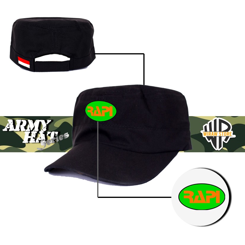 Jual TOPI KOMANDO ARMY HAT MILITER/TENTARA/POLISI RAPI | Shopee Indonesia