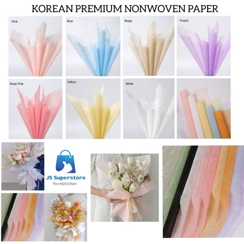 Jual Lembar Kertas Tissue Murah Flower Wrapping Paper Korean