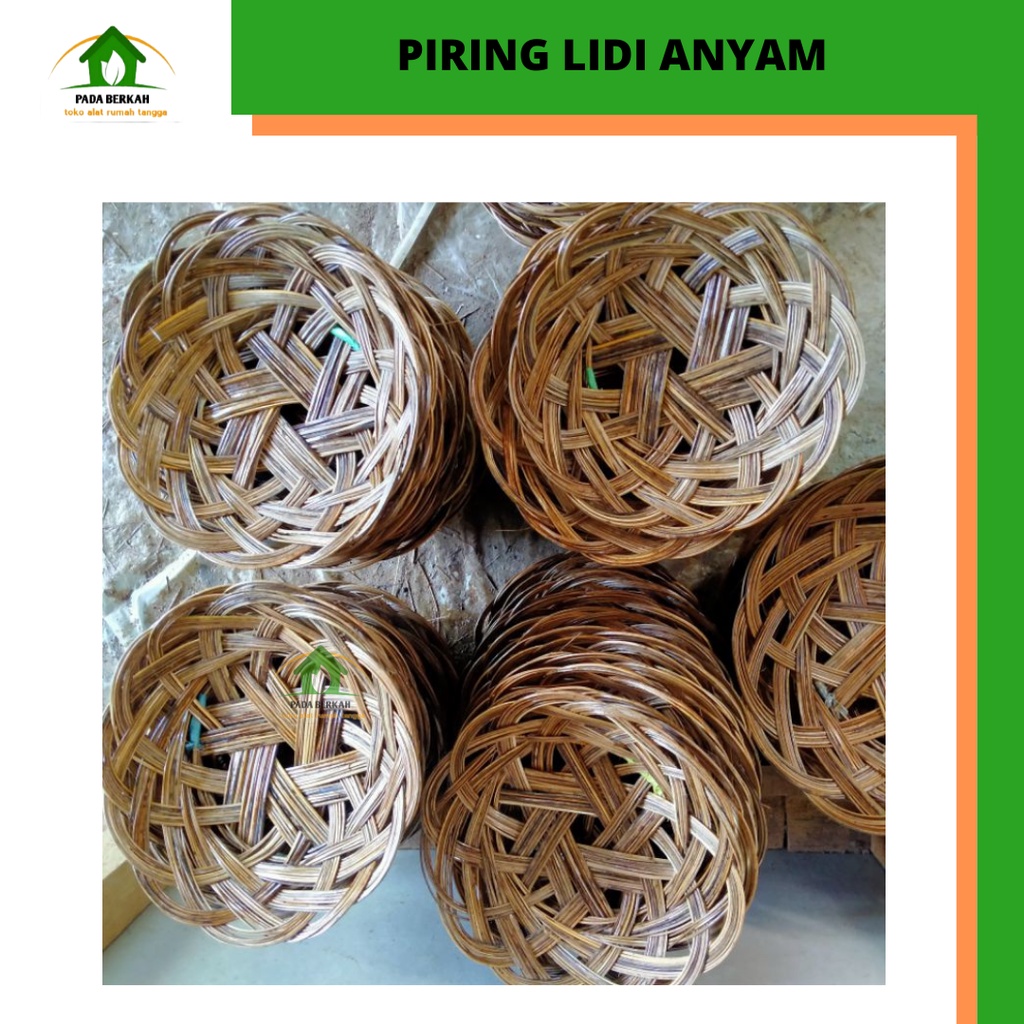 Jual Piring Lidi Anyaman Rotan Bambu Murah Satuan Ukuran 24-25 CM ...