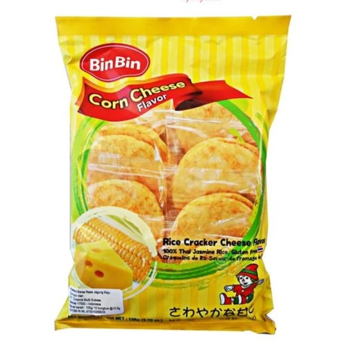 Jual BIN BIN RICE CRACKERS CORN CHEESE 105GR Shopee Indonesia