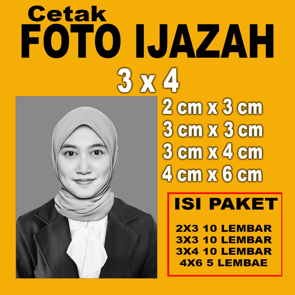 Jual CETAK FOTO hitam putih BUAT IJAZAH KUWALITAS ASLI / AWET | Shopee