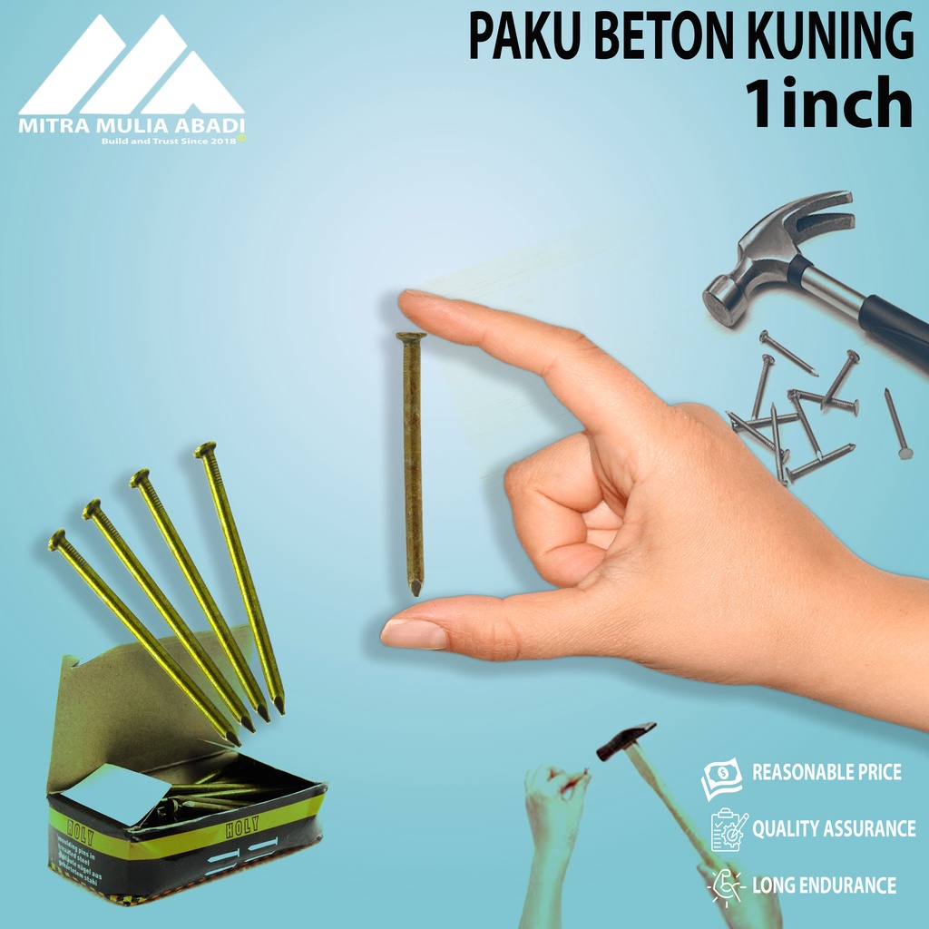 Jual Paku Beton Kuning Holy 1 Inch 2,5cm-10 pcs | Shopee Indonesia