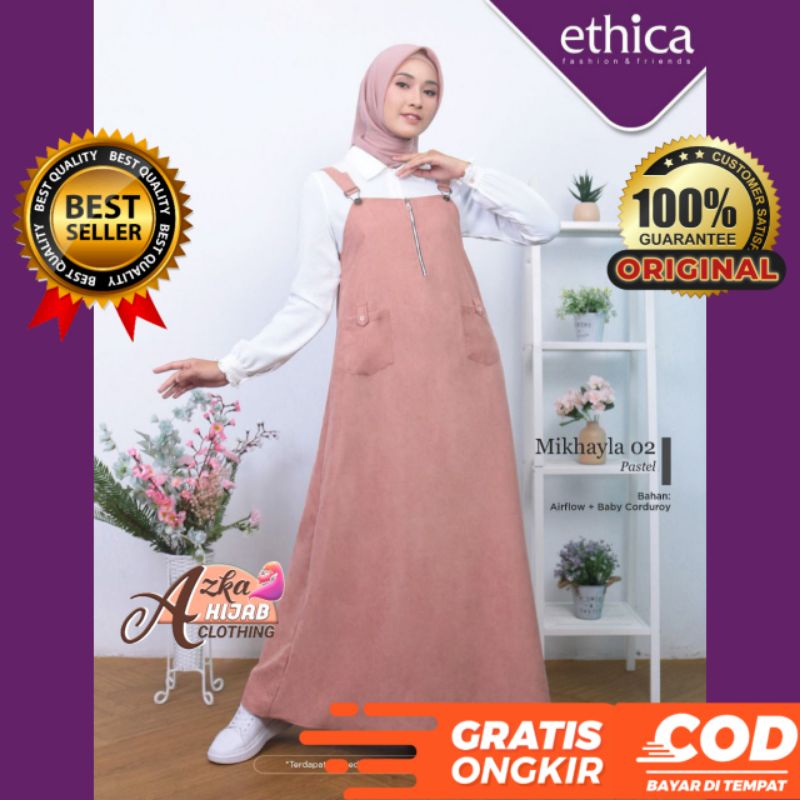 Jual GAMIS ETHICA SALE‼️DRESS OVERALL MIKHAYLA 02 GAMIS ETHICA DISKON ...