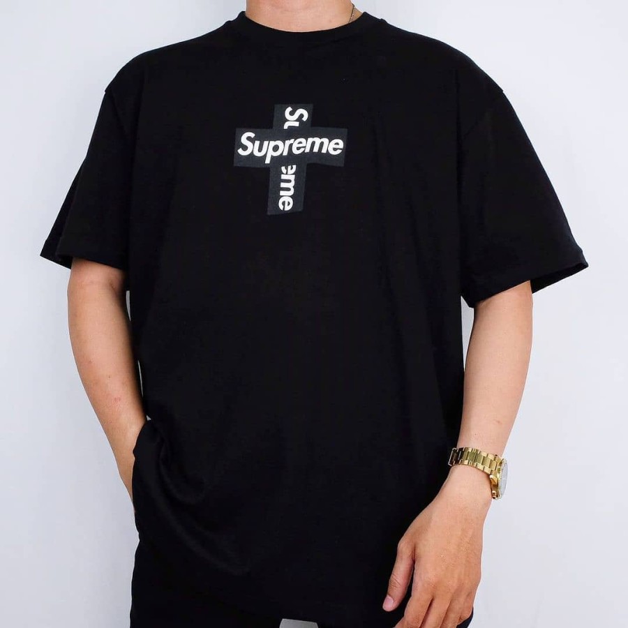 トップス Supreme Cross Box Logo tee Supreme Cross Box Logo Tee Light Olive Men's - FW20 - US