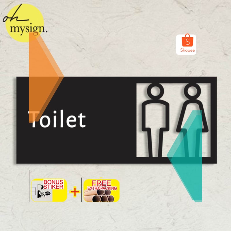 Jual Murah Toilet Sign Akrilik | Acrylic Sign Restroom WC Modern | Sign ...