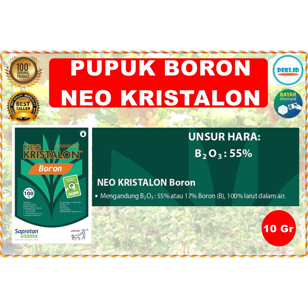 Jual Boron Neo Kristalon Pupuk Pak Tani 10 Gram Kemasan Pabrik Shopee Indonesia 8730