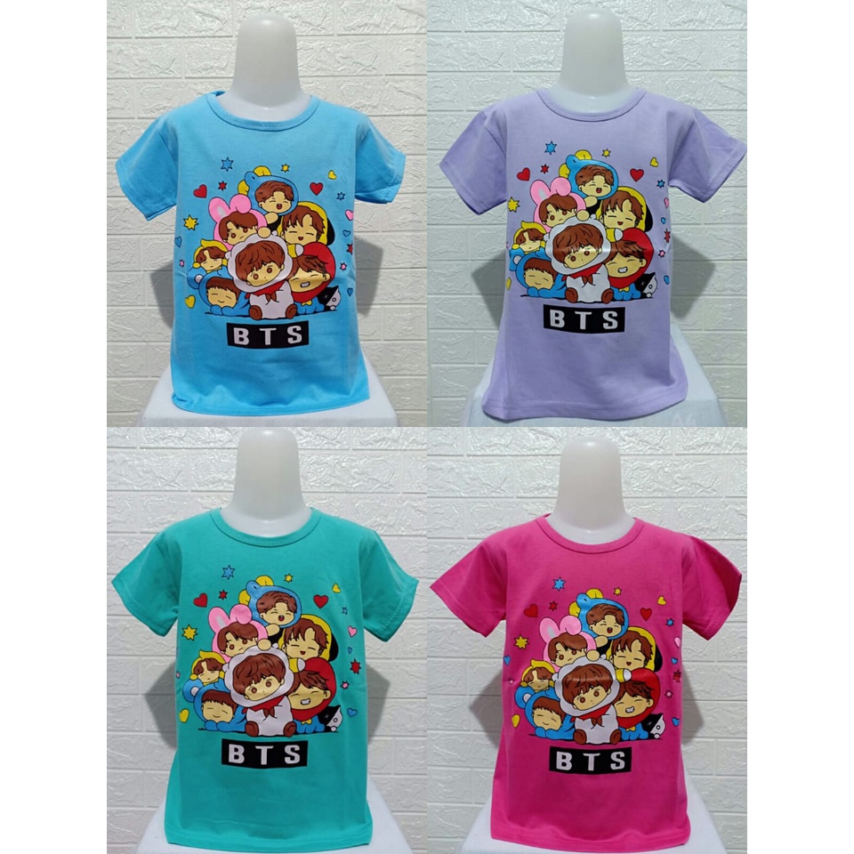 KAOS ANAK KECIL PEREMPUAN LENGAN PENDEK UMUR 3 -12 TAHUN ///SIZE M .L  .XL.XXL.XXX.(3XL)//KAOS ANAK MURAH MERIA