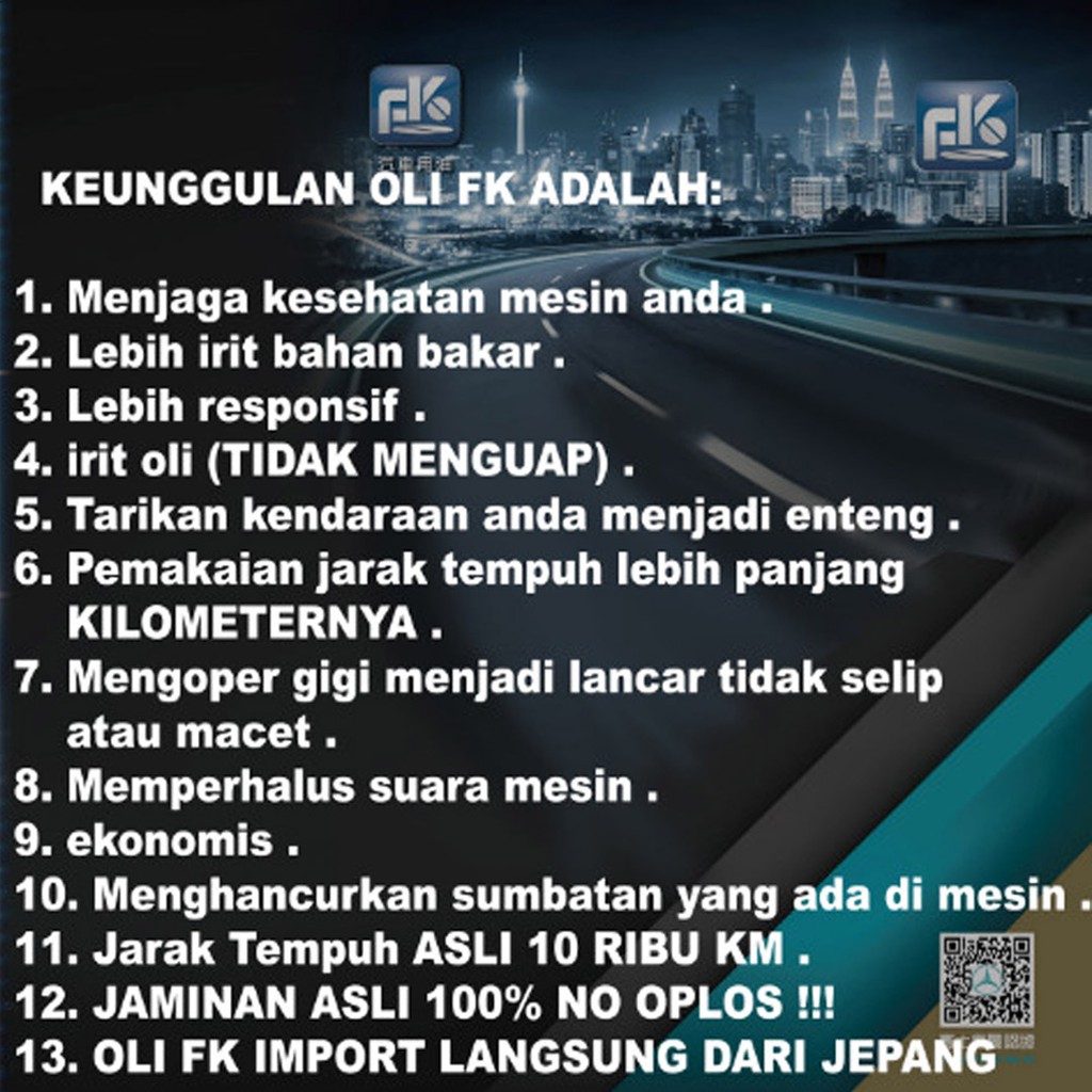 Jual ORIGINAL. oli, oli fk massimo, oli fk, matic transmision mv, 1 ...