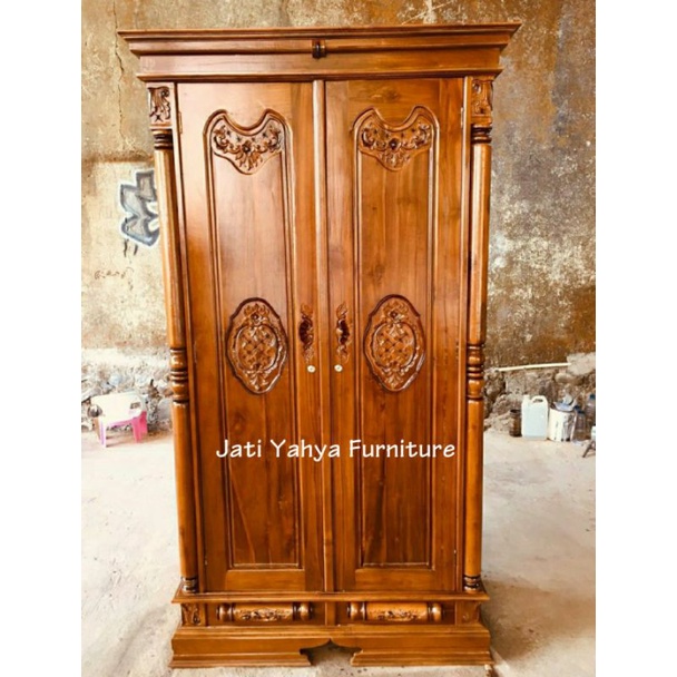 Jual Lemari pakaian jati peluru pintu 2 Shopee Indonesia
