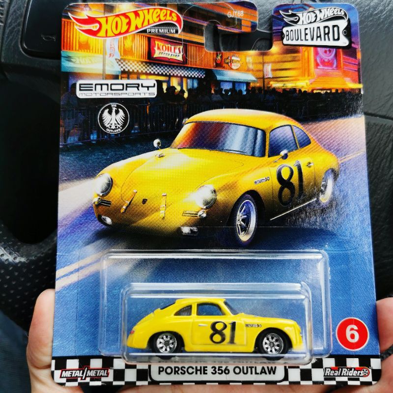 hotwheels 1/64 🇨🇵 Porsche 356 Outlaw Jaune #6 Serie Boulevard de 2019