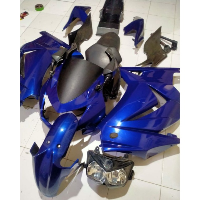 Jual fairing body Ninja 250 karbu biru original Shopee Indonesia