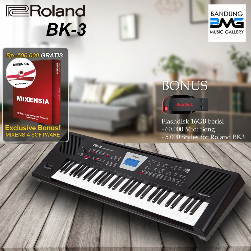 Jual Roland BK-3 Backing Keyboard / BK3 / BK 3 Garansi Resmi | Shopee ...
