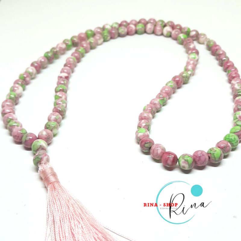 Jual Tasbih batu pirus pink 6mm 99butir original | Shopee Indonesia