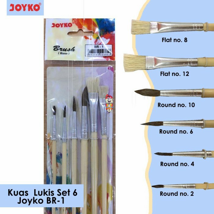 Jual Kuas Lukis Brush Set Joyko Br 1 Kuas Cat Air Acrylic Poster Joyko Shopee Indonesia 8608