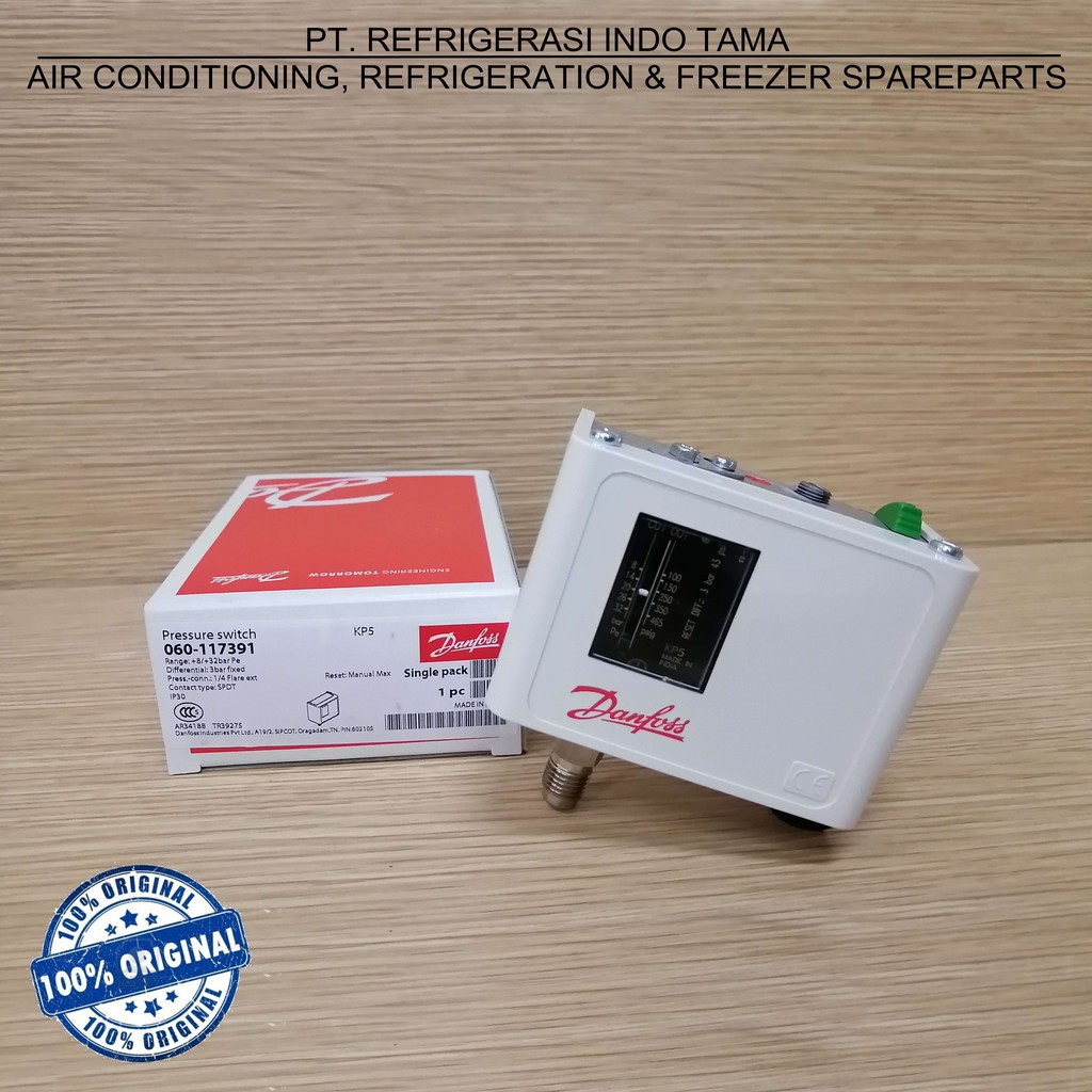 Jual KP5 HIGH MANUAL ( 060117391 ) PRESSURE SWITCH DANFOSS HP / KP 5