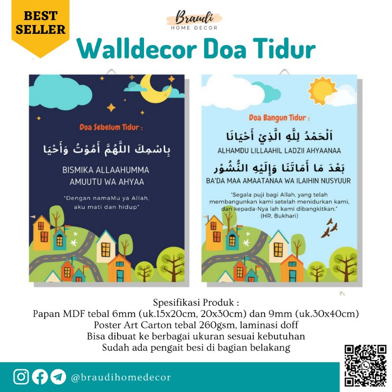 Jual Walldecor Anak Doa Tidur (sesuai Sunnah) | Shopee Indonesia