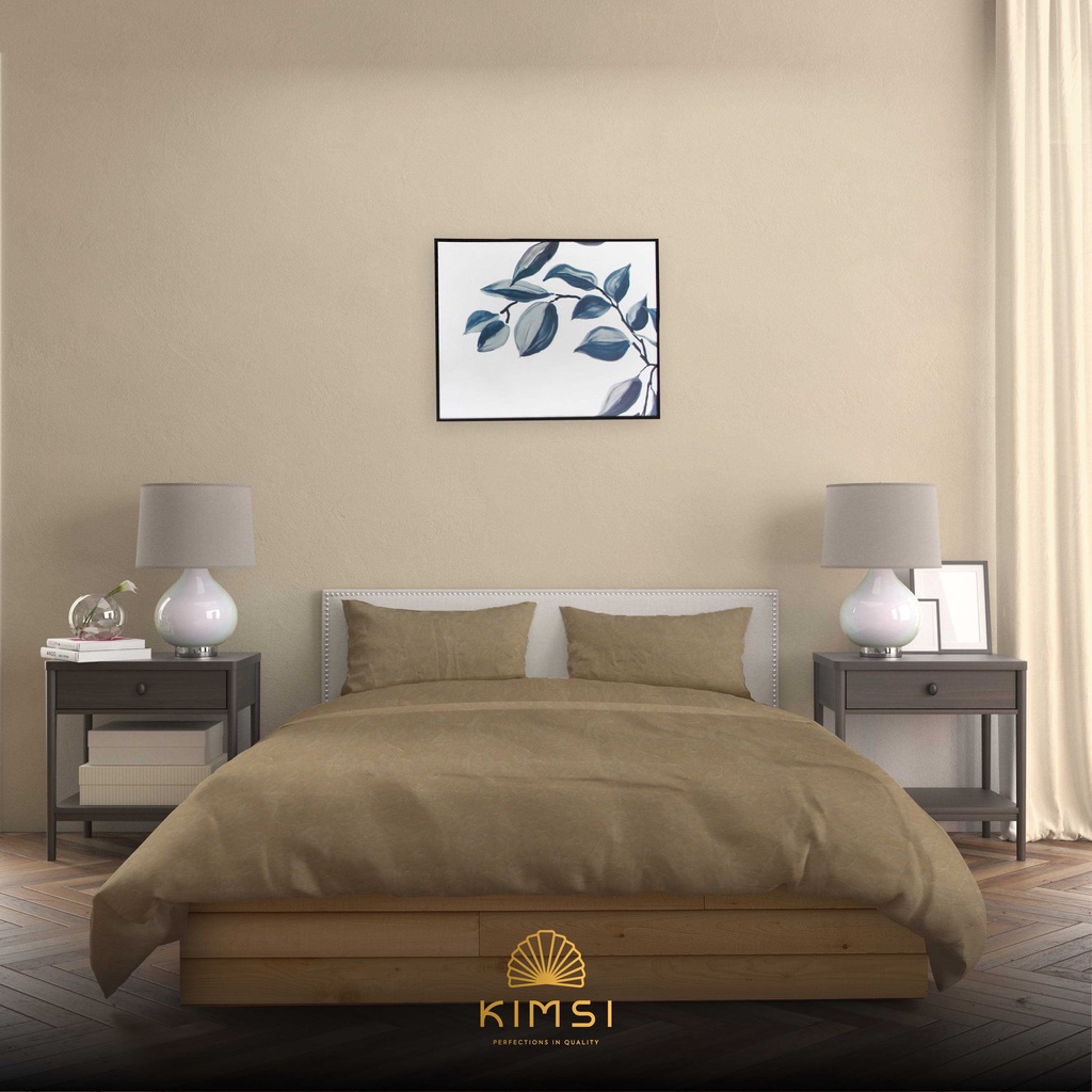 Jual Kimsi Bedcover Only 220x230 Bed Cover Premium Katun Light Gold ...