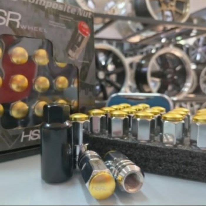 Jual LUGNUT MUR BAUT RODA VARIASI VELG RACING MOBIL MURAH HSR 1,5 DAN 1 ...