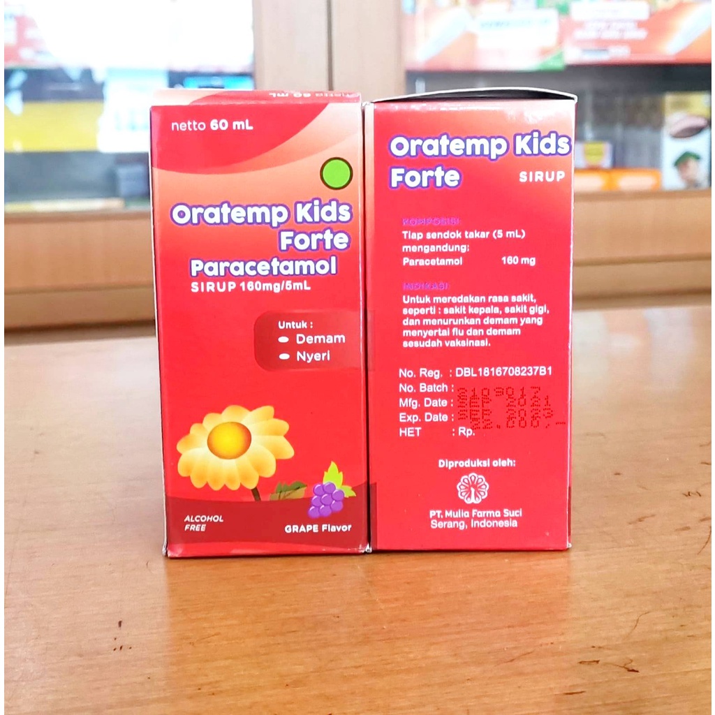 Jual Oratemp Forte (Merah) & Syrup (Biru) Paracetamol Syrup 60 ml ...