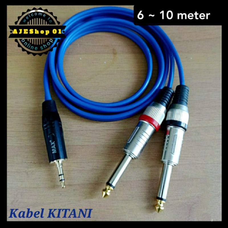 Jual Kabel Jack Mini Stereo To Dual Akai Mono Kabel Kitani Sampai