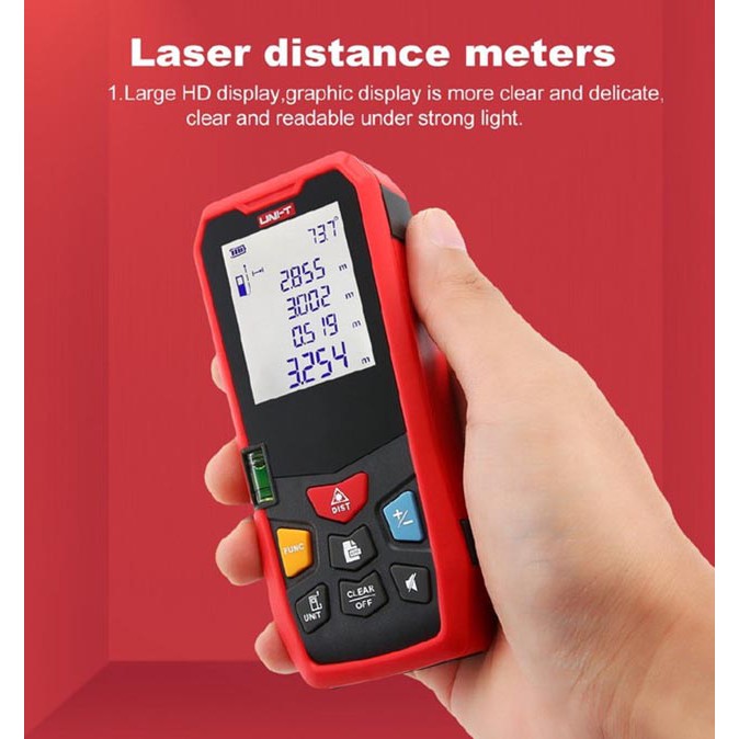 Jual LM100 Laser Distance Meter UNI-T 100 Meter Range Finder Digital ...