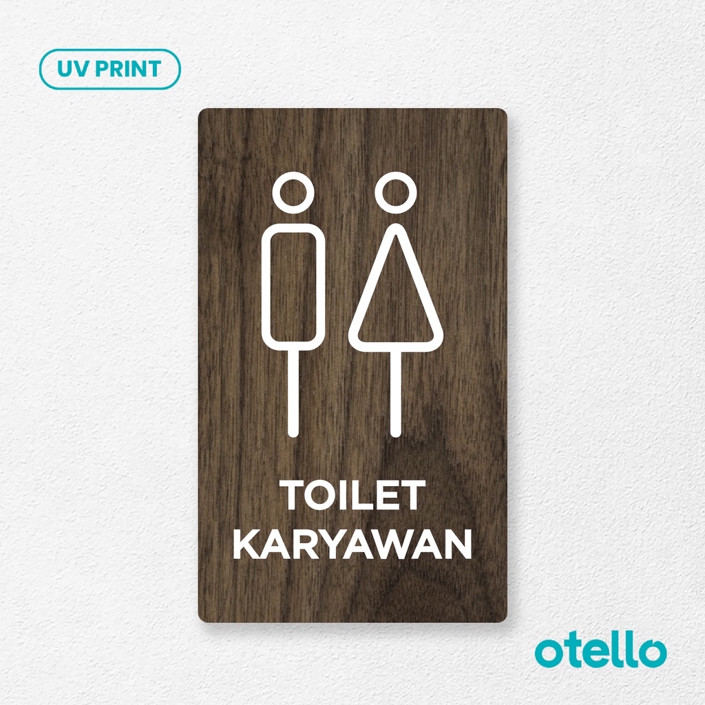 Jual Otello Signage Toilet Karyawan Staff Sign Board Kayu Print