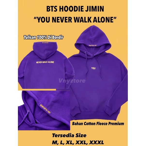 Jual Hoodie BTS Jimin YOU NEVER WALK ALONE Bordir | Shopee Indonesia
