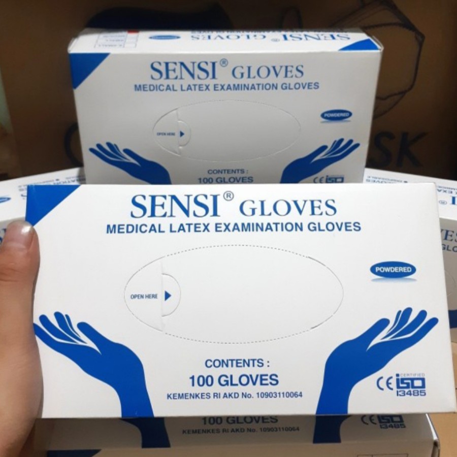 Jual SENSI Glove Sarung Tangan Latex XS S M L / Handscoon SENSI 100pcs ...