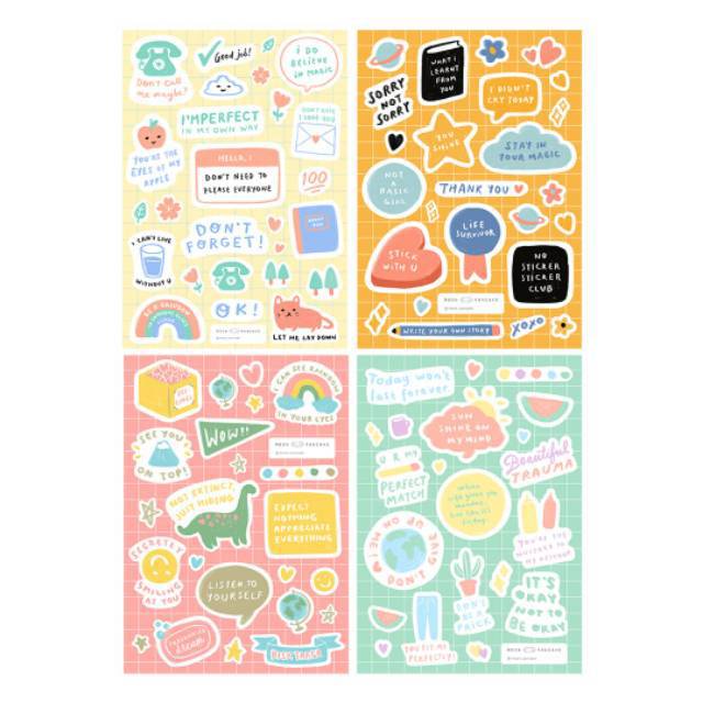 Jual Moon Pancake Sticker Quote Series Bundle Set | Shopee Indonesia