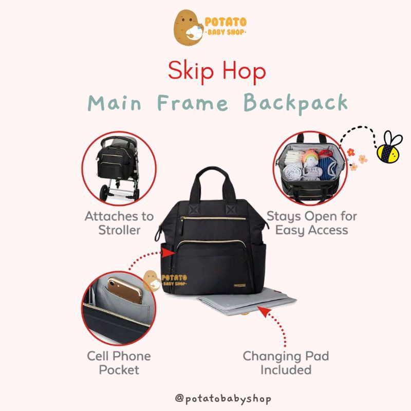 Skip Hop Main Frame Wide Backpack Diaper Bag Skiphop