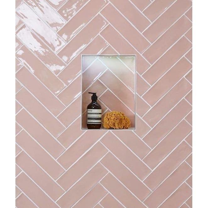 Jual KERAMIK Keramik 6.5x26.6 Pilih Warna Glossy Pink / Putih / Hitam