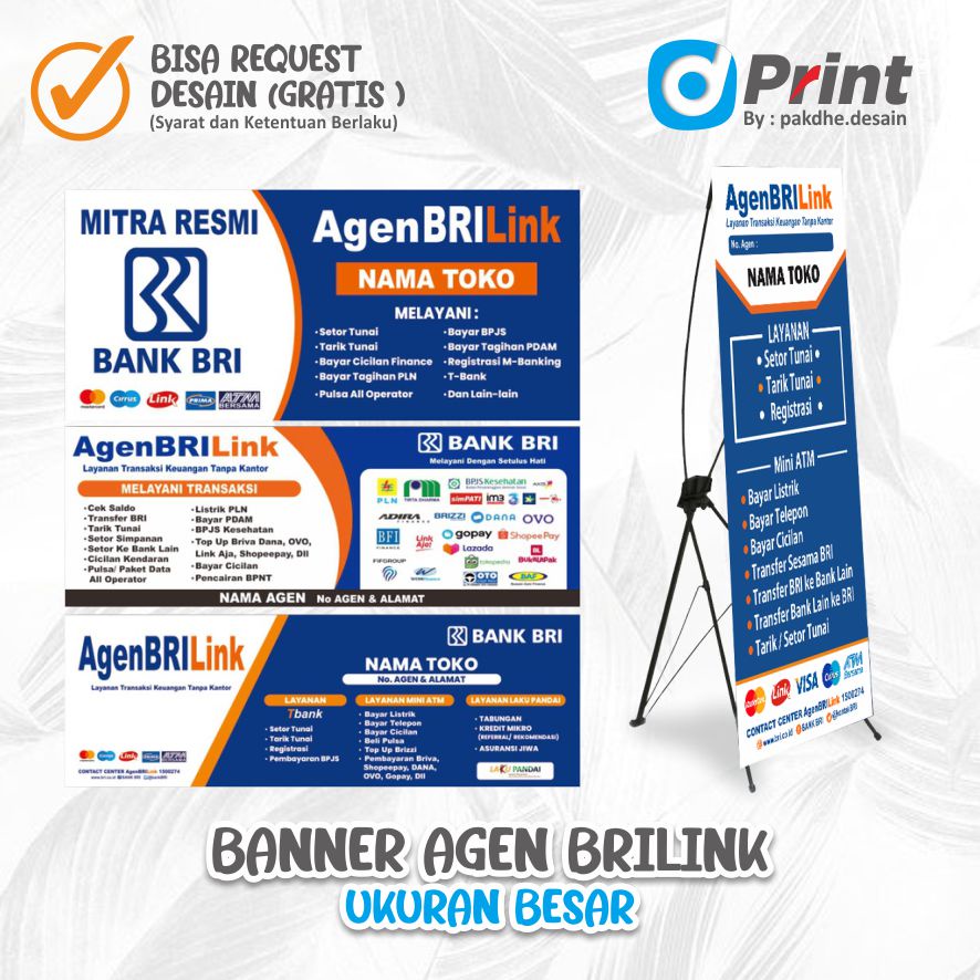 Jual Banner Spanduk Agen BRILink Custom Ukuran Besar | Shopee Indonesia